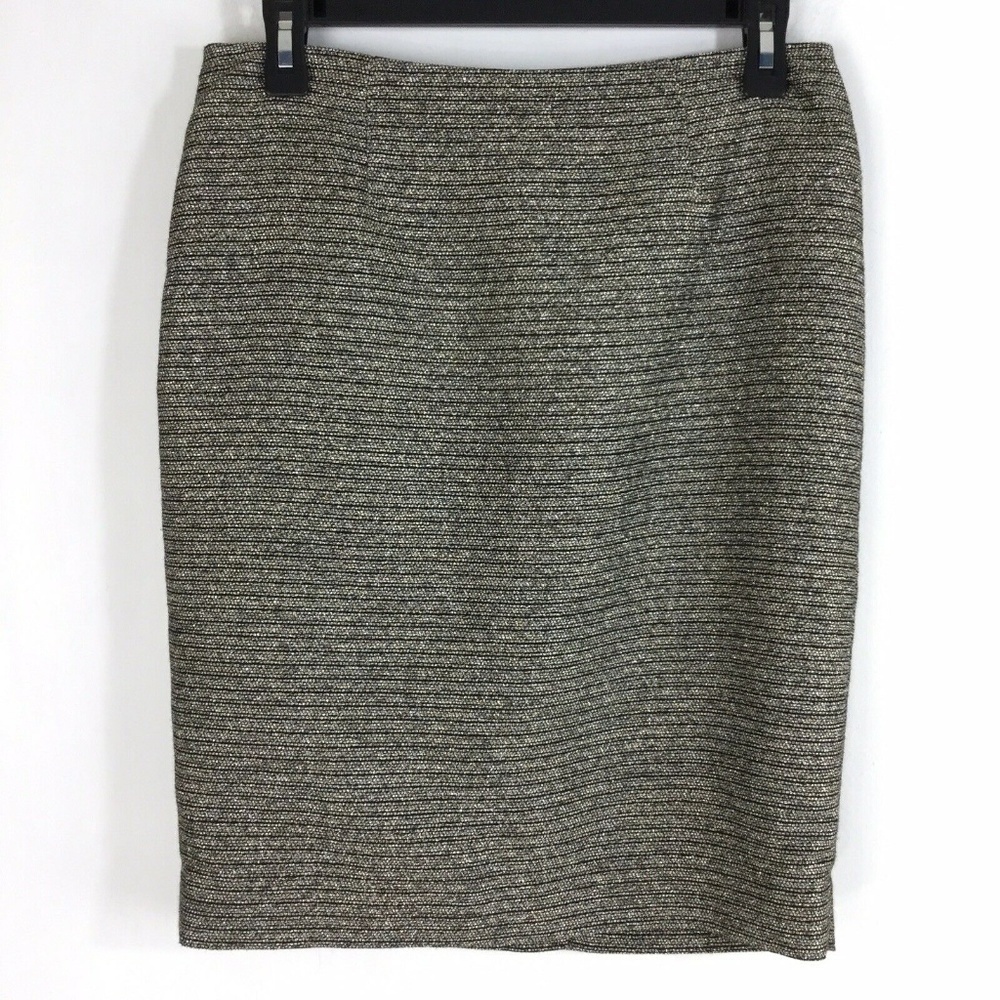 Calvin Klein Pencil Skirt Black Gold Sparkly